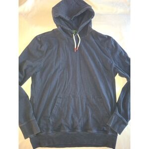 J Crew Navy Blue Hoodie Pullover Sweatshirt Mens Size L Hooded Casual